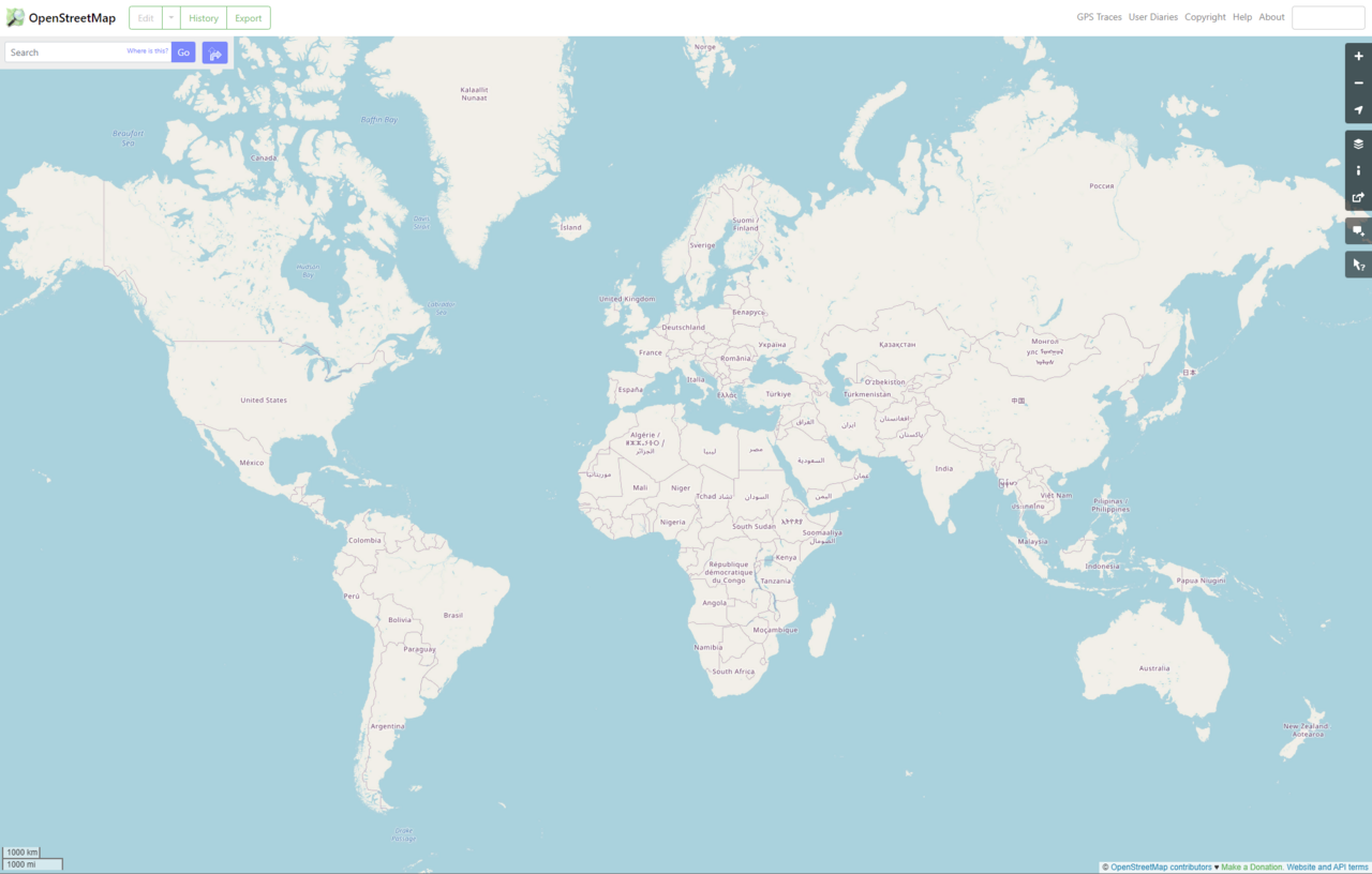 OpenStreetMap, like most web mapping platforms, uses the Web Mercator projection for its tile-based interface