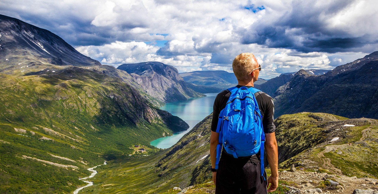 backpacker, mountains, panorama, viewpoint, backpacking, hiker, hiking, mountain ranges, valley, mountain valley, lake, mountain lake, landscape, nature, norway, outdoors, bessegen, man, hiking, hiking, hiking, hiking, hiking, norway, norway, norway, man, man